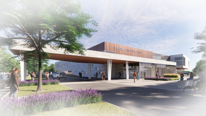 An artist’s rendering of Eskenazi Health Center East 38th Street that will open in 2024. (Image provided/Eskenazi Health)