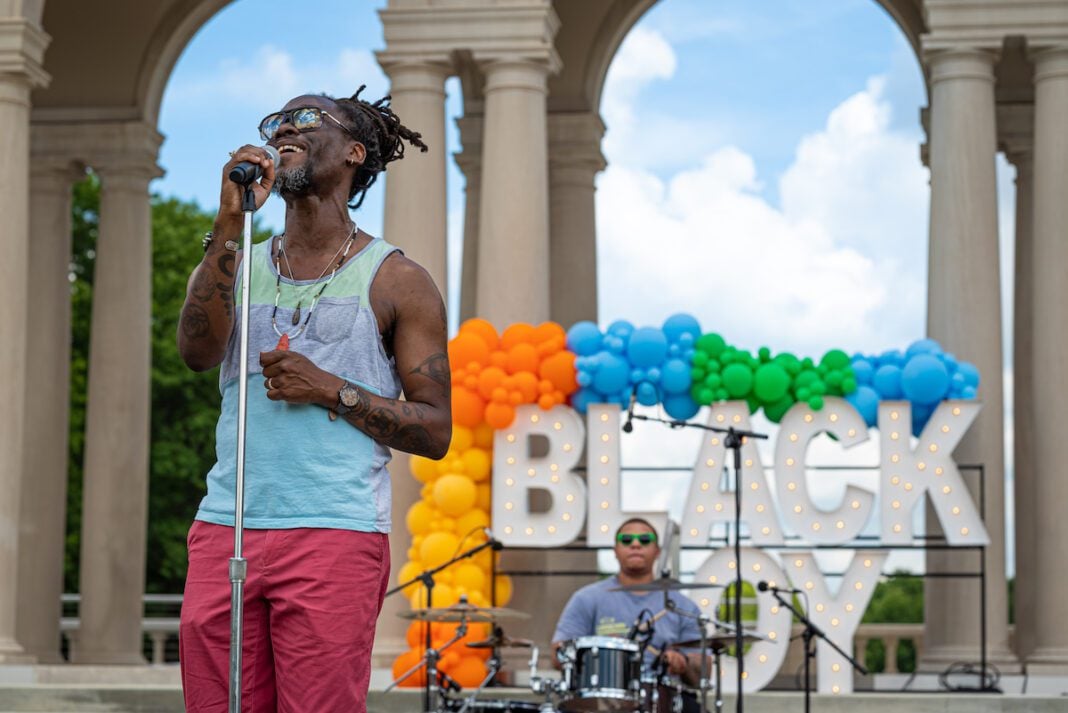 Bashiri Asad performs at “BLACK: A Festival of Joy” on Aug. 7, 2022, at Riverside Park. (Photo/Wildstyle Paschall)