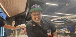 Kenneth Hardiman Jr. of Forked Up Catering at The Kitchen during the Nov. 7 Pacers game at Gainbridge Fieldhouse.