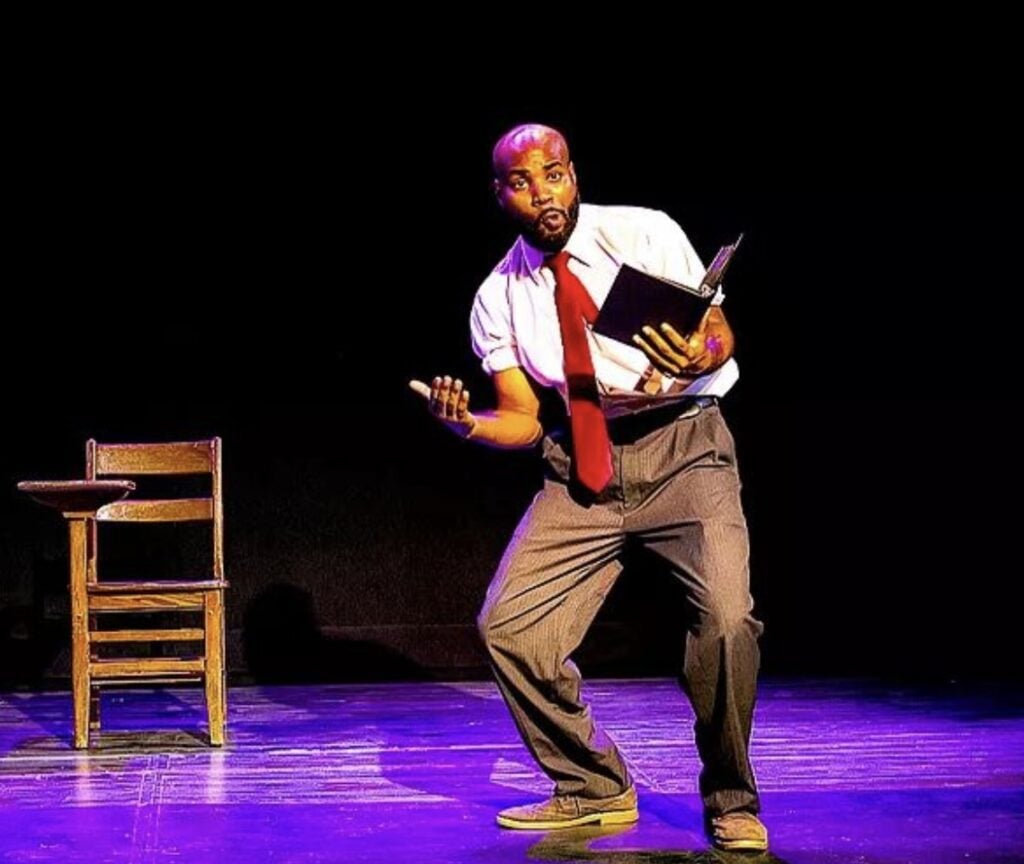Austin Dean Ashford in the Naptown African American Theatre Collective's production of "Black Book." (Photo/NAATC)