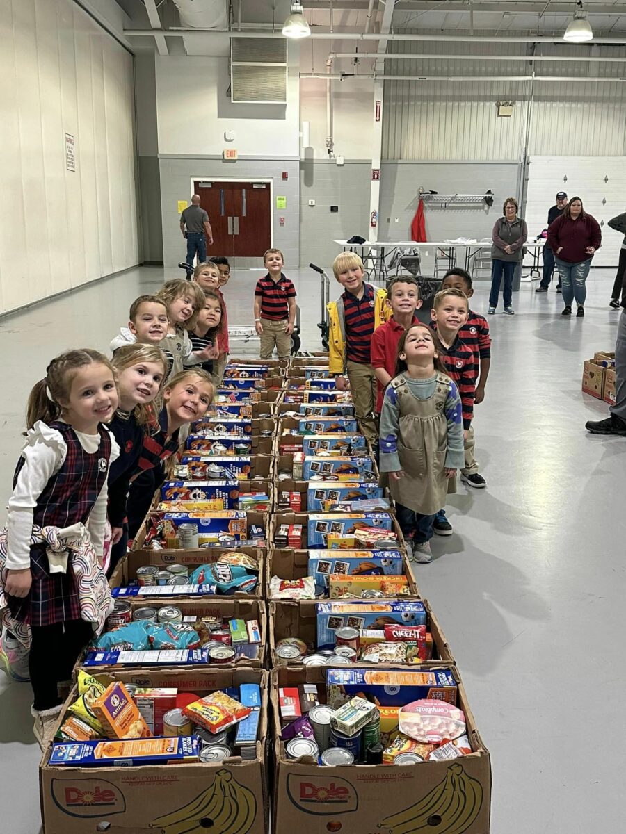 Preschool donates canned goods to local organizations