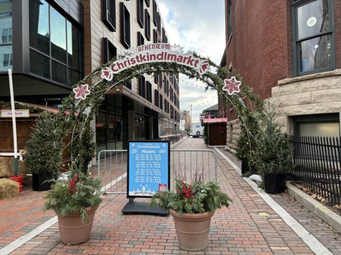 IMG_2033 The Atheneum will host its second annual Christkindlmarkt outside in the Rathskeller Biergarten each weekend until Dec. 17. (Photos/Chloe McGowan)