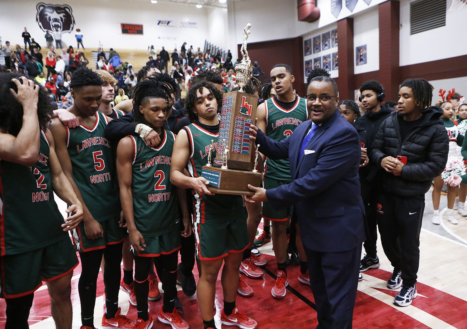 Lawrence North High School versus Lawrence Central High School rival basketball game.