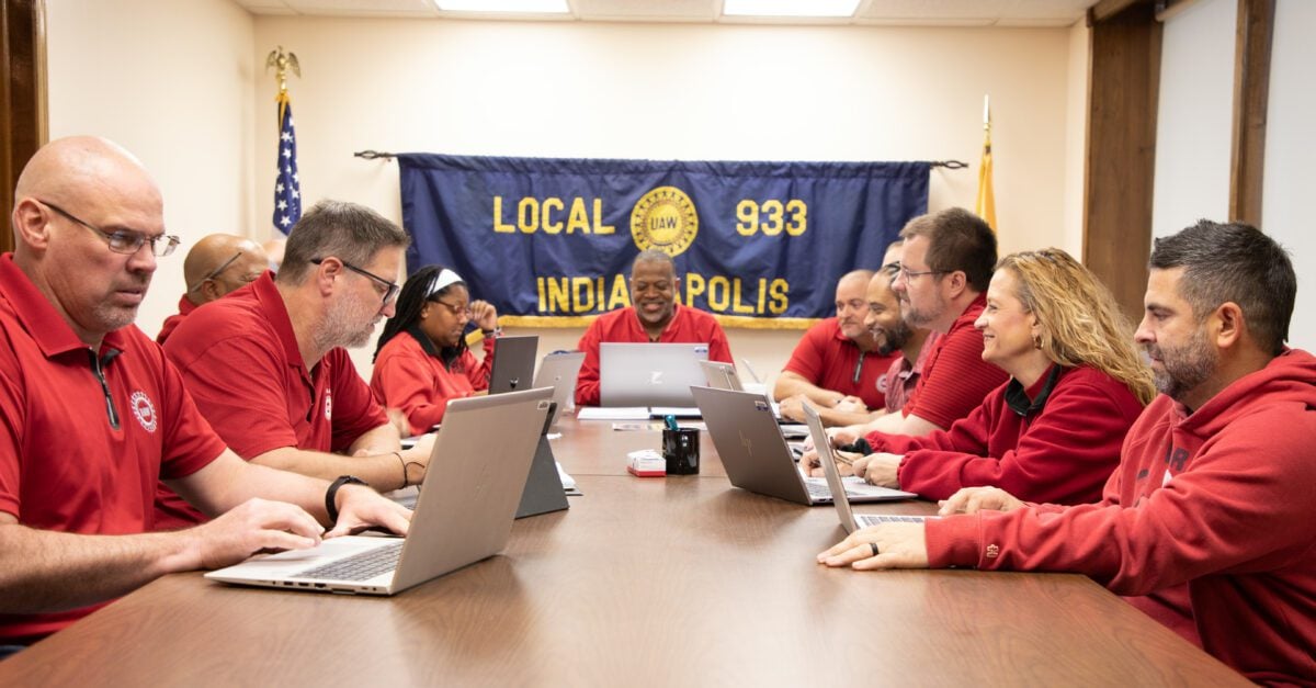 Some of the members of United Auto Workers (UAW) Local 933 preparing for a meeting with Allison Transmission (Photo provided/George Freeman III)