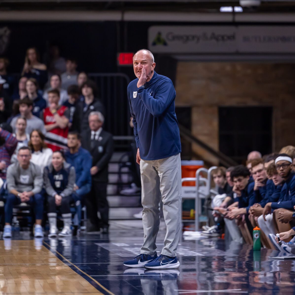 St. John's Red Storm versus Butler University Bulldogs mens basketball game photo at Hinkle Fieldhouse on February 29, 2024. (Photo/Walt Thomas)