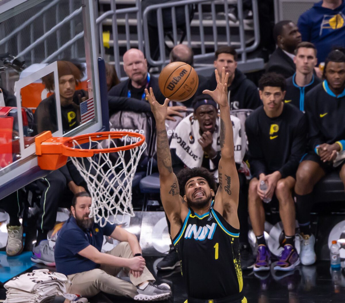 Brooklyn Nets at Indiana Pacers NBA Basketball Game March 17, 2024 at Gainbridge Fieldhouse in Downtown Indianapolis, Indiana. Photo by Walt Thomas.
