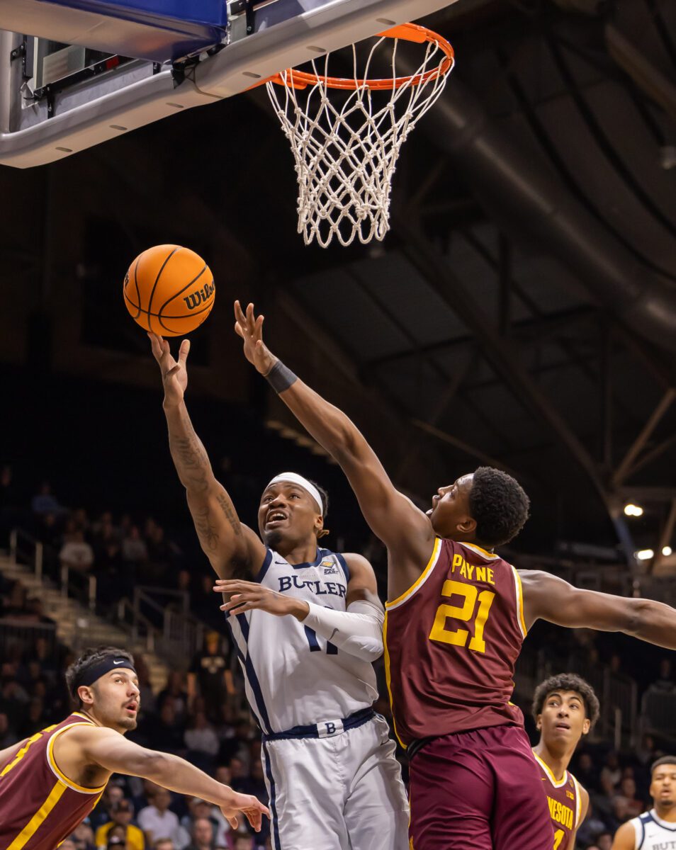 University of Minnesota versus Butler University NCAA college basketball game at Hinkle Fieldhouse on March 19, 2024. Photo by Walt Thomas.