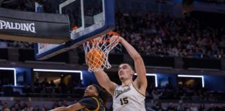 Purdue University versus Grambling State University during the NCAA Men's Basketball Tournament on March 22, 2024 at Gainbridge Fieldhouse in Downtown Indianapolis, IN. Photo taken by Walt Thomas.