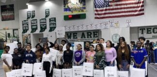Jeff Teague donating hundreds of laptops to IPS students with the help of AT&T and Human-I-T in April of 2024.