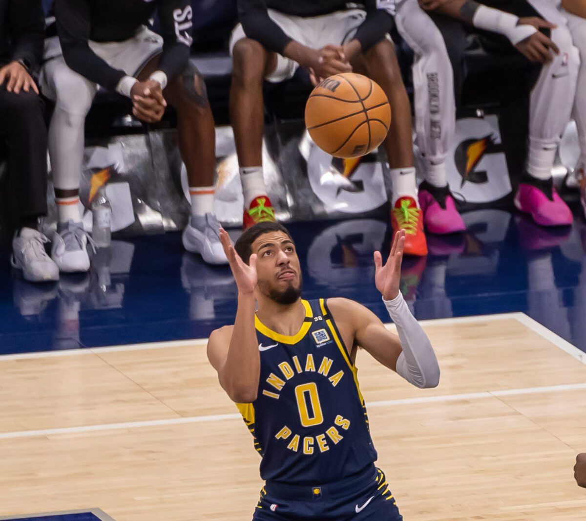 Brooklyn Nets at Indiana Pacers NBA basketball game on April 1, 2024 at Gainbridge Fieldhouse in Downtown Indianapolis, Indiana. Photo taken by Walt Thomas.