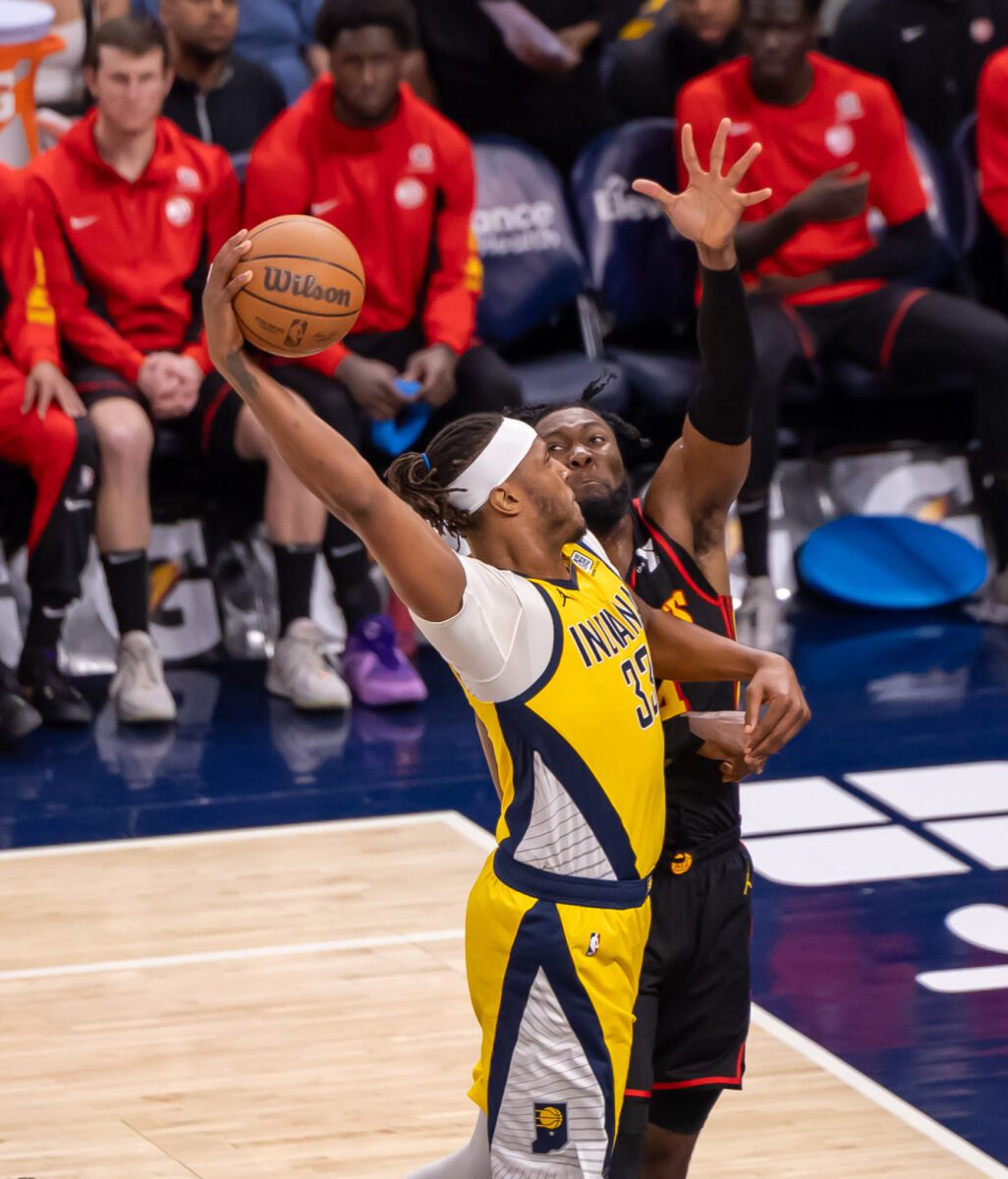 Atlanta Hawks at Indiana Pacers at Gainbridge Fieldhouse in Downtown Indianapolis, IN on April 14, 2024. (Photo/Walt Thomas)