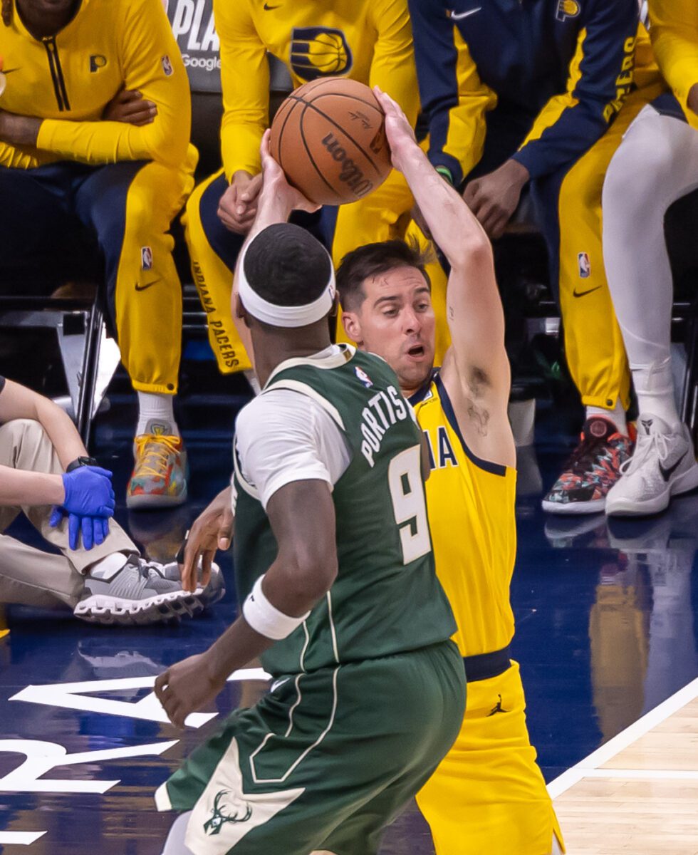 Game 3 between the Milwaukee Bucks and Indiana Pacers, first round of the 2024 NBA Playoffs, on April 26, 2024 at Gainbridge Fieldhouse in Downtown Indianapolis, Indiana. Photo was taken by Senior Sports Photographer Walt Thomas for the Indianapolis Recorder.