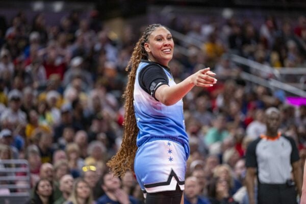 Kamilla Cardoso during her first regular season WNBA Game.