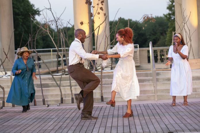 240717_212321_ZR7_3234 (1) “Riverside,” a play written by ML Roberts, takes place July 25, 26 and 27 at the Taggart Memorial Amphitheatre in Riverside Park. (Photos provided/Indianapolis Shakespeare Company)