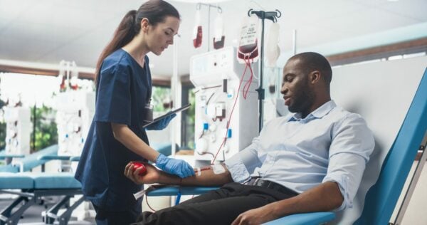 patient giving blood. Used for Indiana Donor Network story