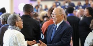 Witherspoon Presbyterian Church during its 11 a.m. Sunday service at its new location at 3535 Kessler Blvd.