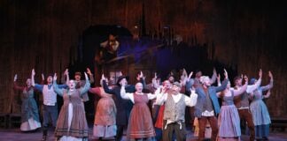 The villagers of Anatevka sing “Tradition” in “Fiddler on the Roof,” now on stage at Beef & Boards Dinner Theatre through Nov. 24. (Photo provided/Beef & Boards Dinner Theatre)