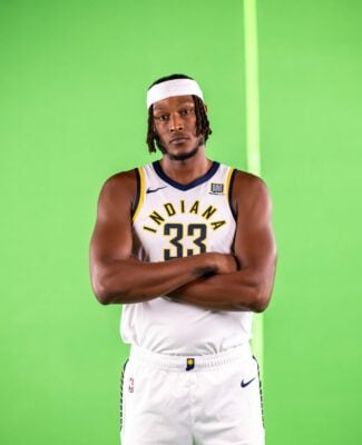 Myles Turner during Pacers Media Day.