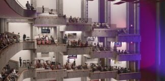 A rendering of the newly renovated seating on the balconies in Clowes Memorial Hall. (Image provided/Butler University)