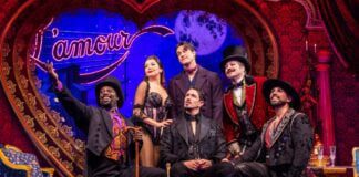 The cast of the North American Tour of "Moulin Rouge! The Musical." (Photo/Matthew Murphy and Evan Zimmerman for MurphyMade)