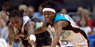 Cleveland Rockers WNBA game in early 2000s.