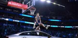 Mac McClung during the Slam Dunk Contest as a lpart of NBA All-Star Saturday Night.