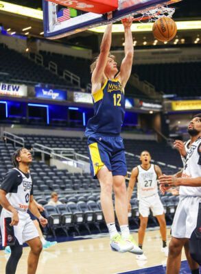 Indiana Mad Ants' Johnny Furphy during the game against the Toronto 905 on March 3, 2025 at Gainbridge Fieldhouse in downtown Indianapolis, Indiana. (Photo/David Dixon)