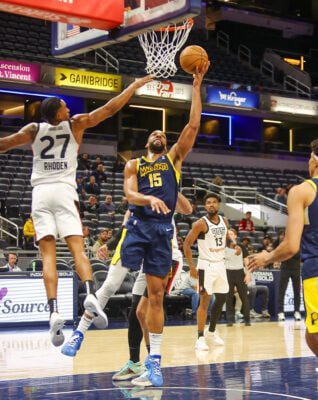 Indiana Mad Ants Jahlil Okafor during the NBA G League game against the Toronoto 905 on March 3, 2025 at Gainbridge Fieldhouse in downtown Indianapolis, Indiana. (Photo/David Dixon)