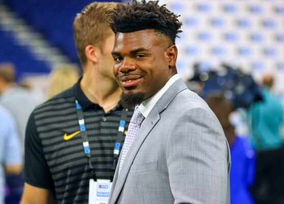 Iowa Hawkeyes linebacker and 2025 NFL Draft prospect Jay Higgins, an Indianapolis native.
