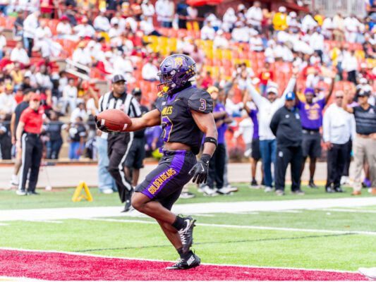 Miles College Golden Bears football team during a game. (Photo via Circle City Classic official website)