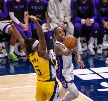 Sacramento Kings guard DeMar Derozan during the NBA game on March 31, 2025 at Gainbridge Fieldhouse, in downtown Indianapolis, Indiana. (Photo/Walt Thomas)