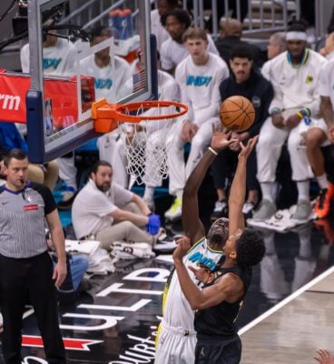Indiana Pacers center Thomas Bryant (3) during the NBA game between the Indiana Pacers and Cleveland Cavaliers on April 10, 2025, at Gainbridge Fieldhouse, in downtown Indianapolis, Indiana. (Photo/Walt Thomas)