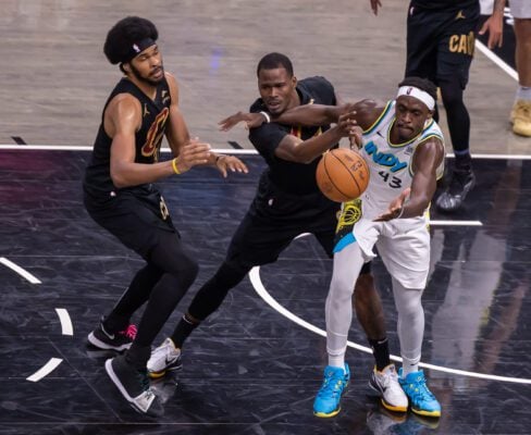 Indiana Pacers forward Pascal Siakam (43) during the NBA game between the Indiana Pacers and Cleveland Cavaliers on April 10, 2025, at Gainbridge Fieldhouse, in downtown Indianapolis, Indiana. (Photo/Walt Thomas)