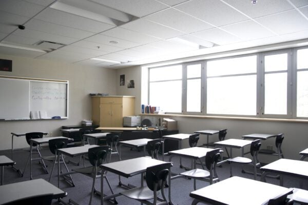 Getty Images of empty classroom.