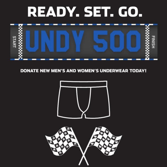 Horizon House is celebrating The Greatest Spectacle in Racing with the “Undy 500,” a donation drive for new undergarments.