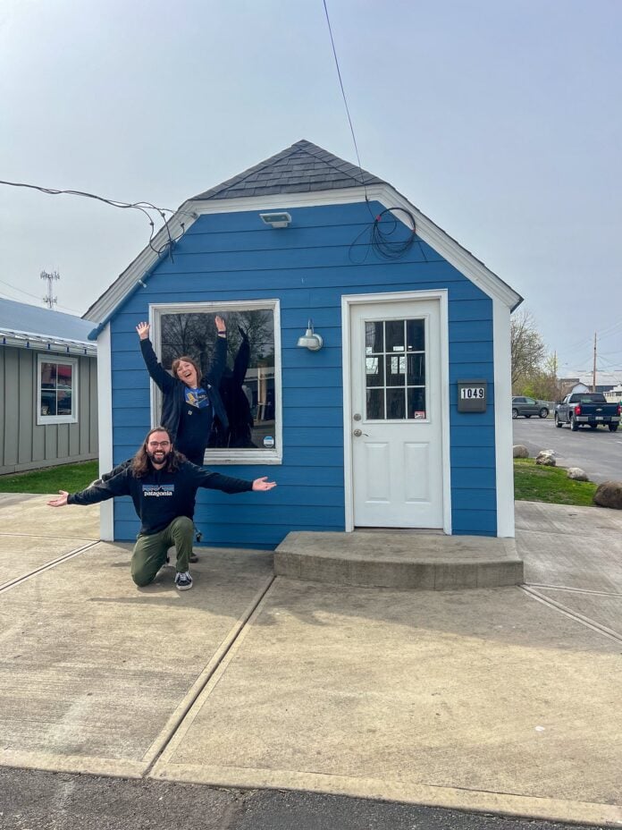 The “nostalgic trail-side outpost” is opening in “the little blue house” in the Monon Station Business Park, 1049 E. 54th St.