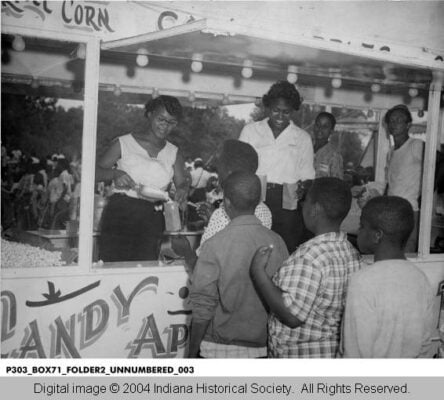 Children in Line for Popcorn at the Recorder Picnic 1957