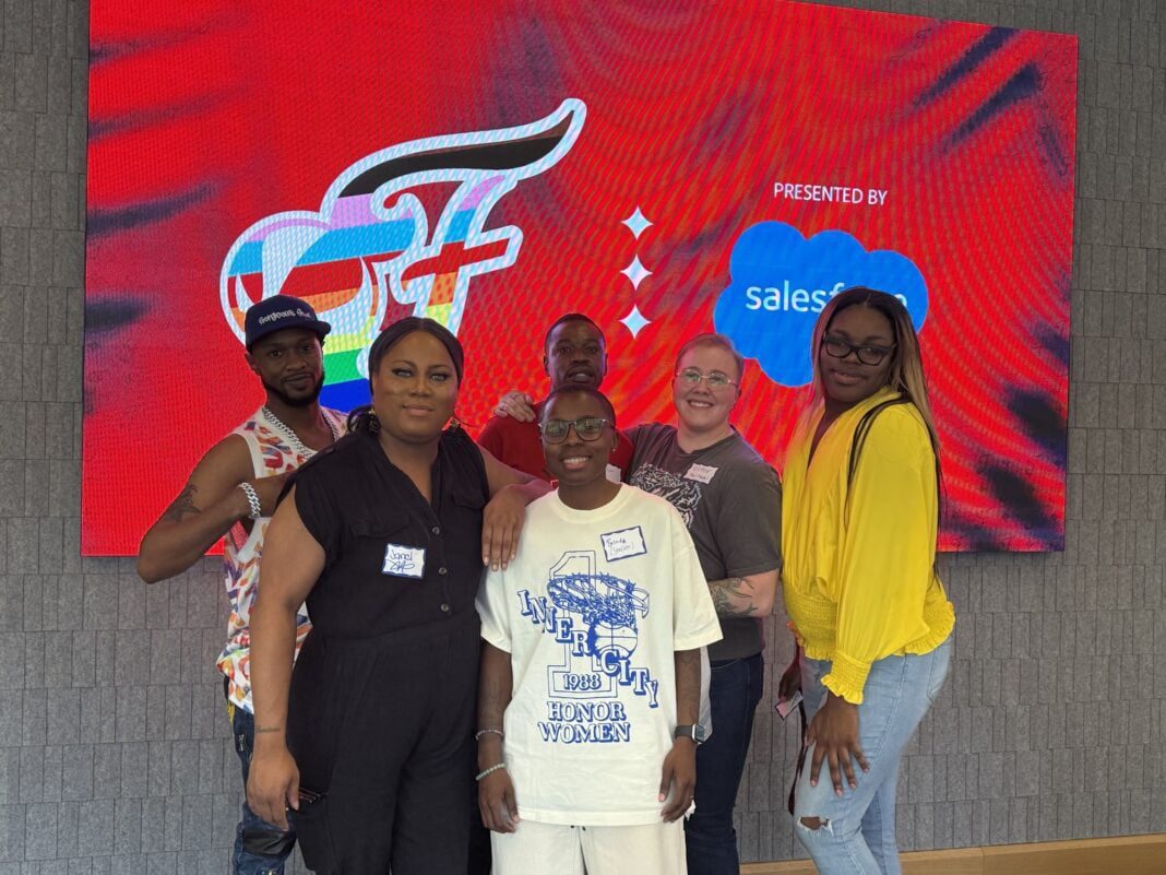 Team Trans Solutions Research and Resource Center at Indiana Fever Pride Night, June 2025. (Photo/Belinda Drake)