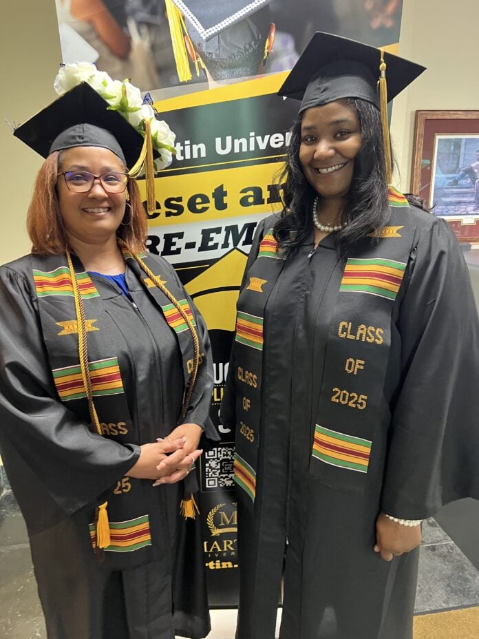 Martin University celebrated Denise and Janelle Johnson, a mother-daughter duo, during spring commencement. (Photo provided/Martin University)