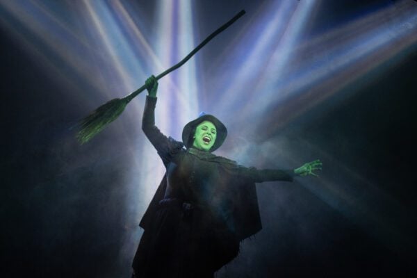 Olivia Valli as Elphaba in the National Tour of "WICKED," onstage now through July 6 at Old National Centre.(Photo/Joan Marcus)