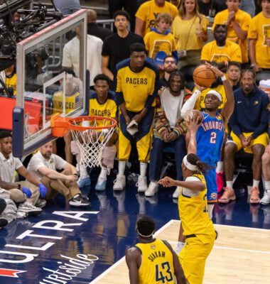 Indiana Pacers Oklahoma City Thunder Game 4 2025 NBA Finals Gainbridge Fieldhouse downtown Indianapolis.