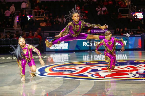 Golden State Valkyries at Indiana Fever WNBA basketball Game at Gainbridge Fieldhouse on July 9, 2025, also known as "WNBA Kids Day," photo taken by David Dixon of the Indianapolis Recorder Newspaper.