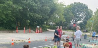 Tactical Urbanism projects on 10th Street in Community Heights. (Photo/Indy DPW via Facebook)