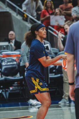 Las Vegas Aces at Indiana Fever WNBA basketball game in Indianapolis, Indiana in July of 2025, shot by Mia Moore of She Shoots 317.