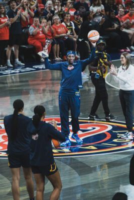 Las Vegas Aces at Indiana Fever WNBA basketball game in Indianapolis, Indiana in July of 2025, shot by Mia Moore of She Shoots 317.