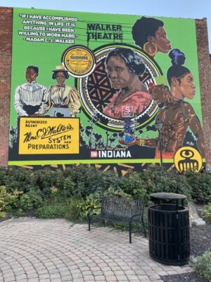 Tasha Beckwith was selected to create the Madam C.J. Walker mural at the intersection of Senate and Indiana Avenues in Downtown Indianapolis. (Photo/Tahsa Beckwith)