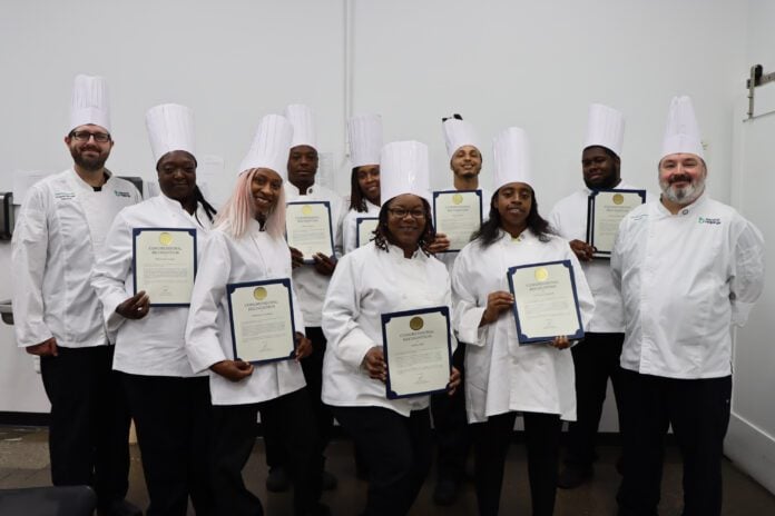 Graduates from Second Helpings Culinary Job Training Class #168 earn a Congressional recognition on their graduation day.