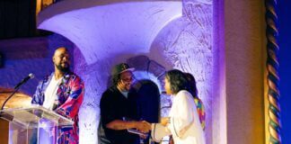 Mike Graves of the Murphy Arts Center received the Neighborhood Impact Award at the 2025 Start with Art celebration. (Photo provided/Indy Arts Council via Facebook)