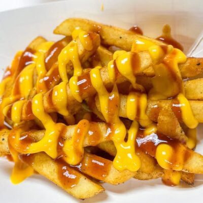 2025 Indiana State Fair Jamaican Breeze Jerk Cheesy Fries.