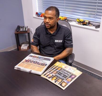 Richard Gadson speaking with the Indianapolis Recorder in July of 2025. (Photo/Walt Thomas)